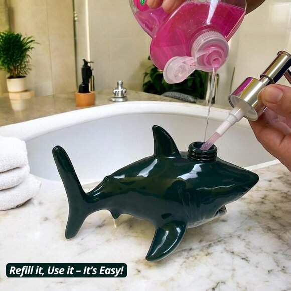 Shark Soap Dispenser for Cute Bathroom Decor - Kids soap Dispenser Gift for Shar - Picture 6 of 6